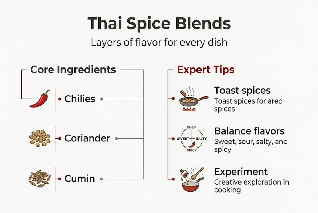 Infographic overview of Thai spice blends