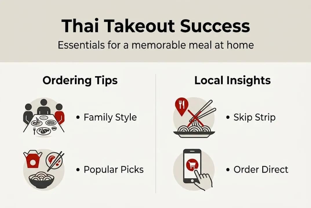 Infographic summarizing top Thai takeout tips
