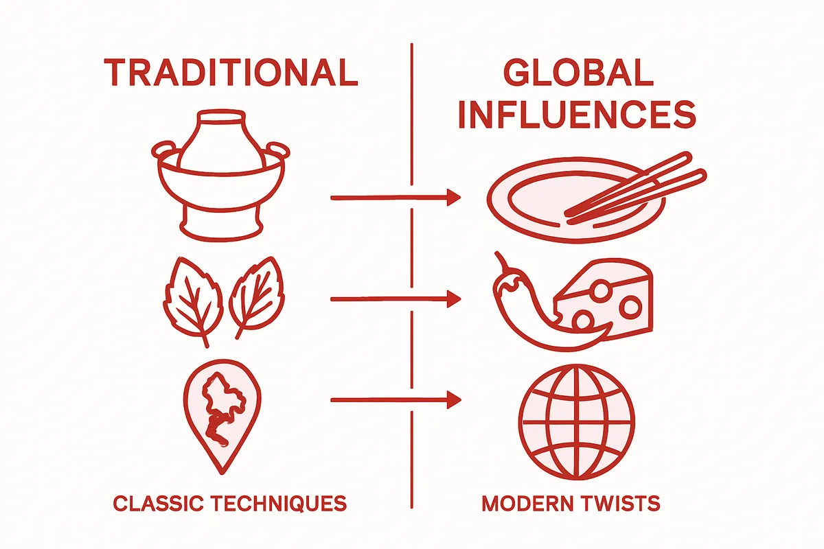 Infographic comparing authentic and fusion Thai food