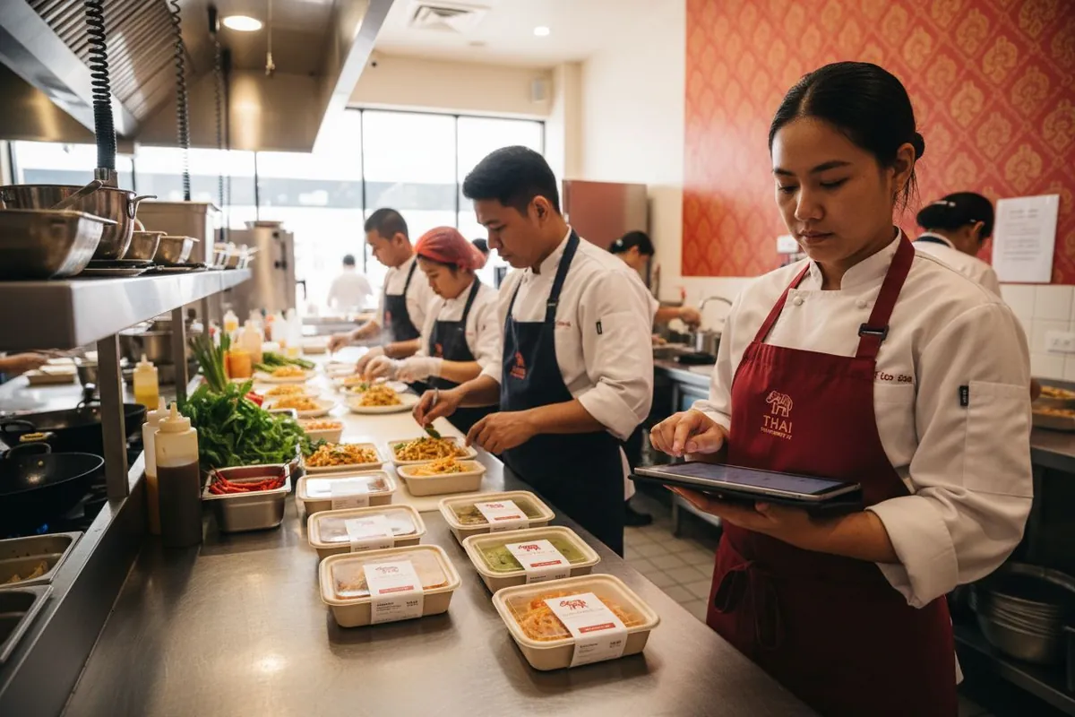 Thai kitchen delivery preparation