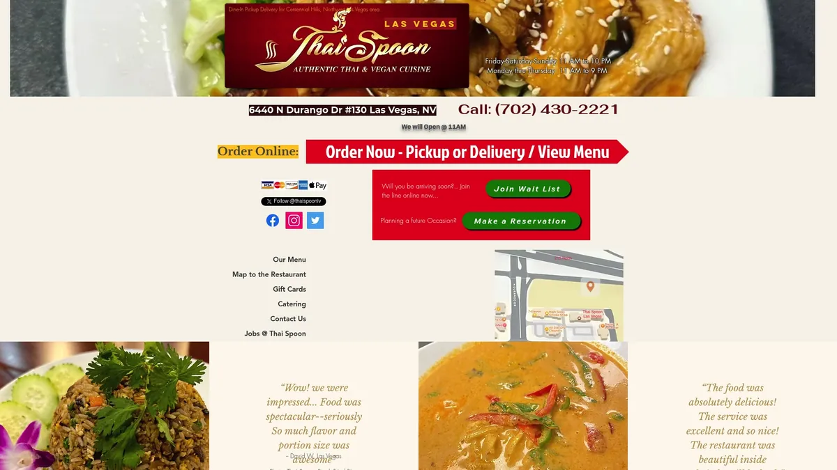 Thai Spoon Las Vegas website