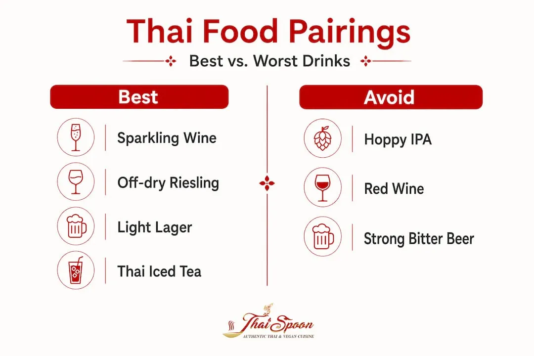 Infographic contrasting best and worst drink pairings