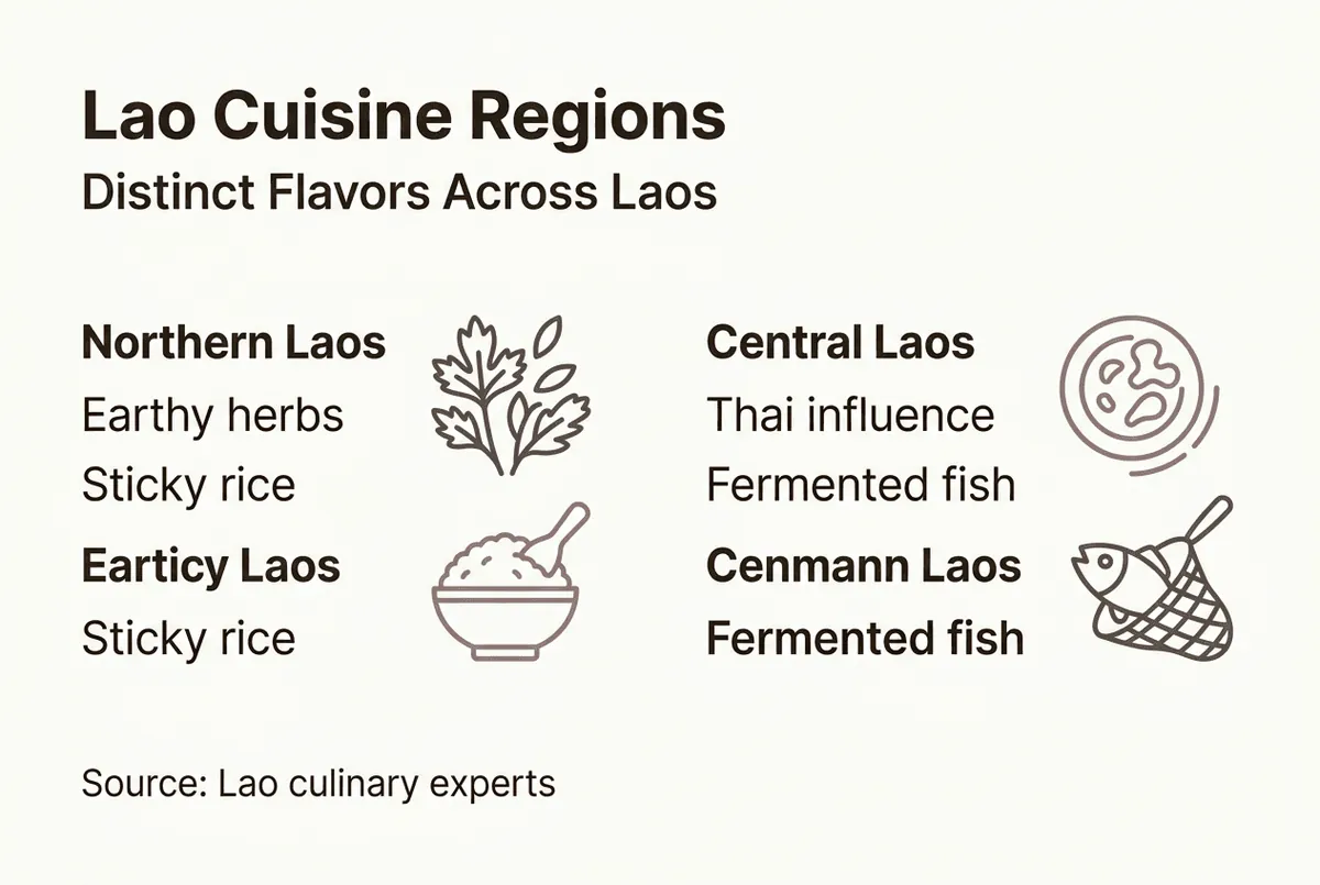Infographic on Lao food regional differences