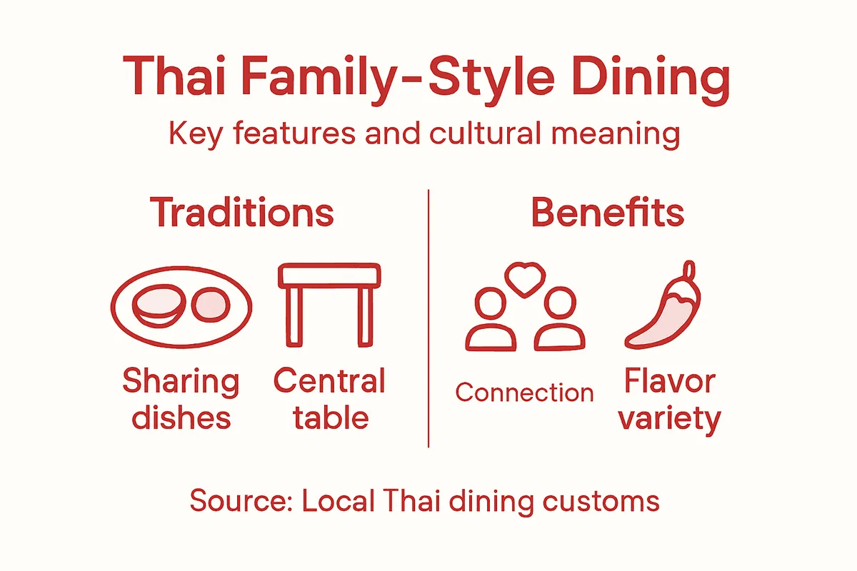Infographic of Thai family-style dining features