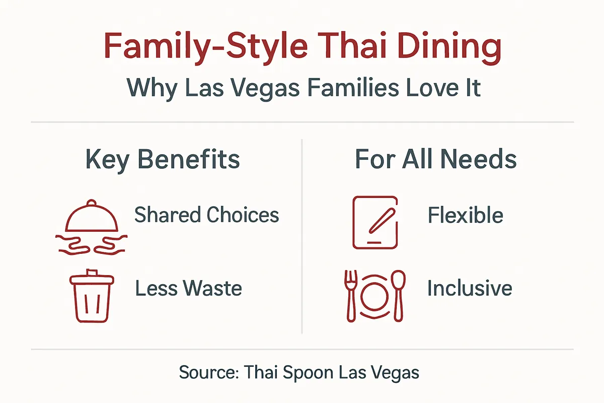 Infographic with Thai dining benefits and categories