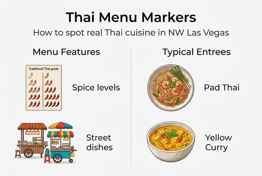 Infographic about authentic Thai menu features