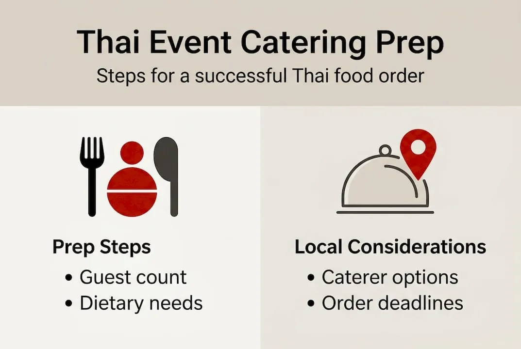 Infographic showing Thai catering prep checklist
