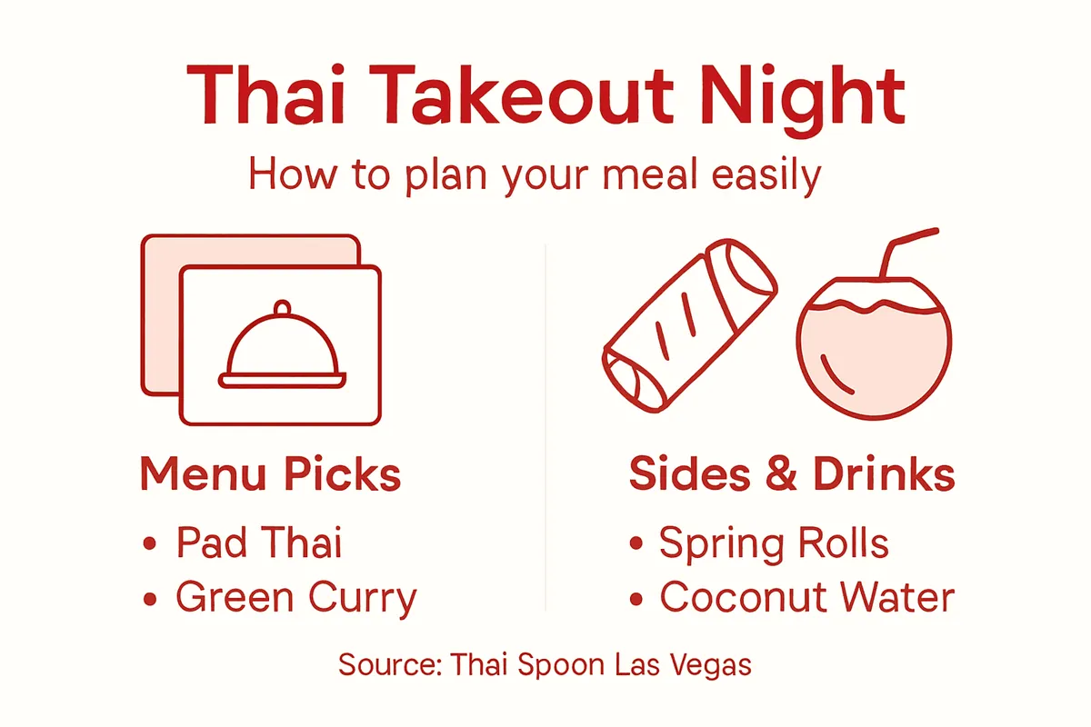Infographic with menu picks and sides for Thai night