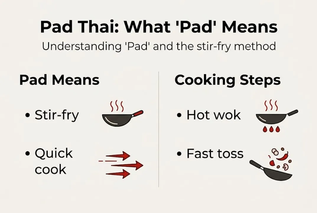 Infographic meaning of Pad in Pad Thai
