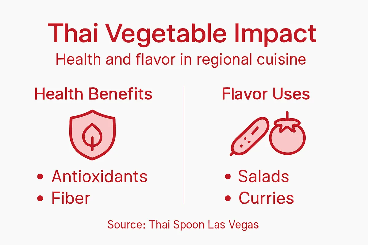 Infographic showing Thai veggies health and flavor uses