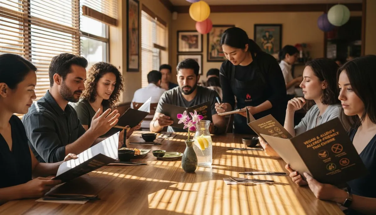 Diners choosing special diet Thai food Las Vegas