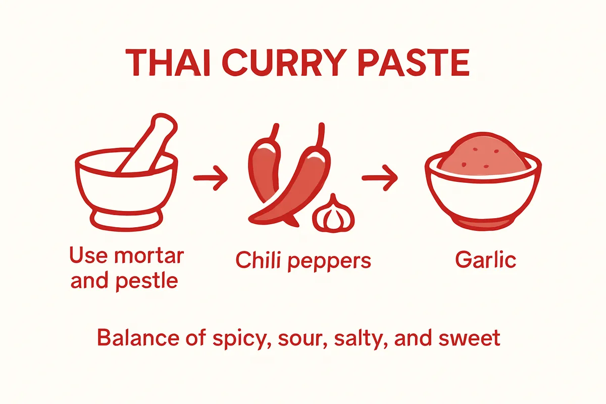 Infographic of Thai sauce preparation steps