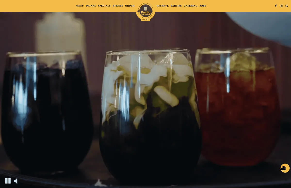 Peinto Thai Kitchen website screenshot