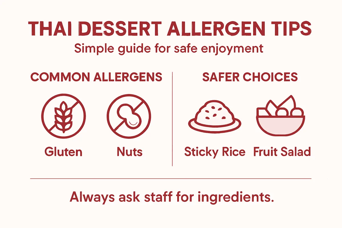 Infographic on Thai dessert allergens and safer options