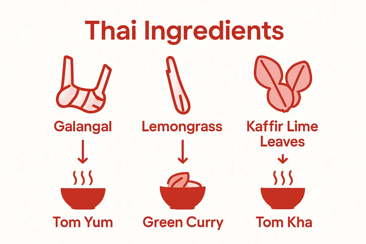 Thai ingredient infographic with key components