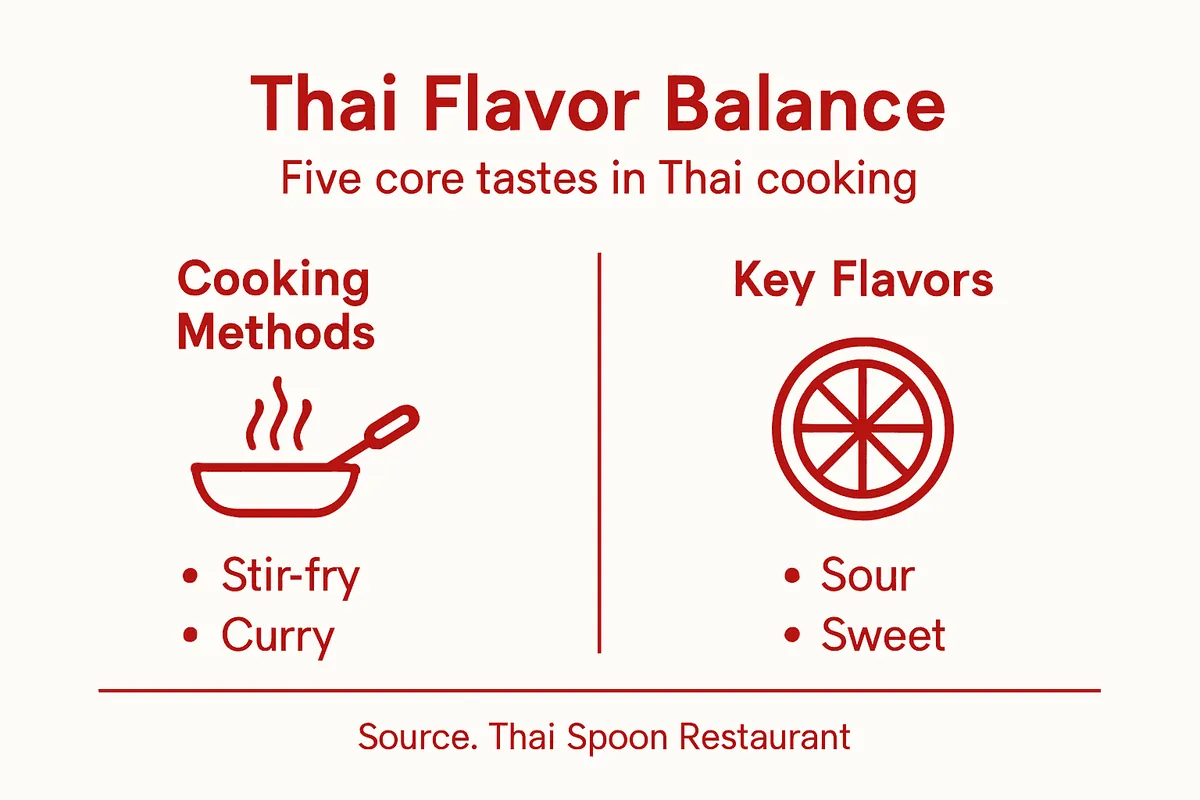 Infographic illustrating Thai flavor balance