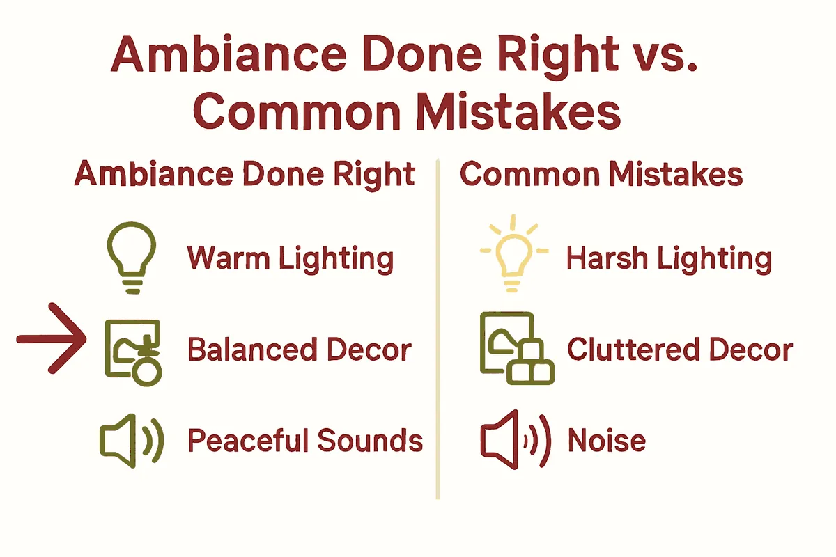 Infographic comparing good and bad Thai restaurant ambiance elements