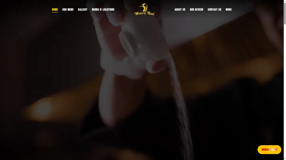 Weera Thai Restaurant website screenshot