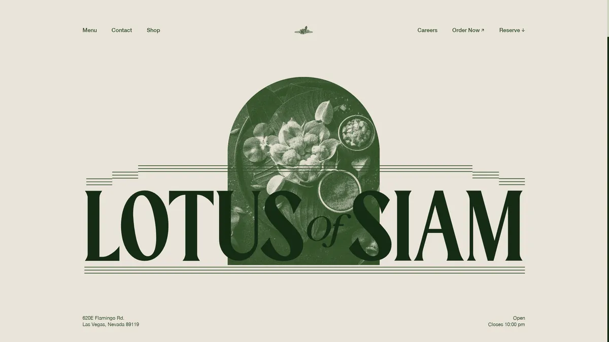 Lotus of Siam website screenshot