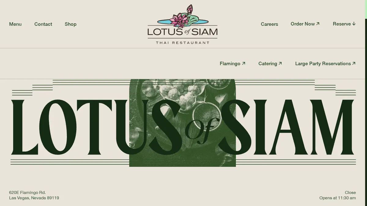 Lotus of Siam website screenshot