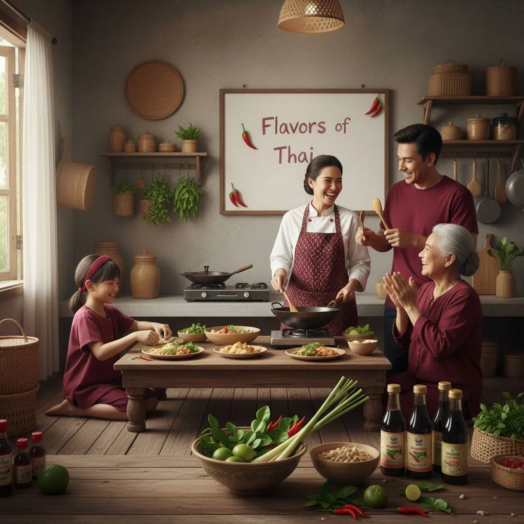Thai ingredients family cooking
