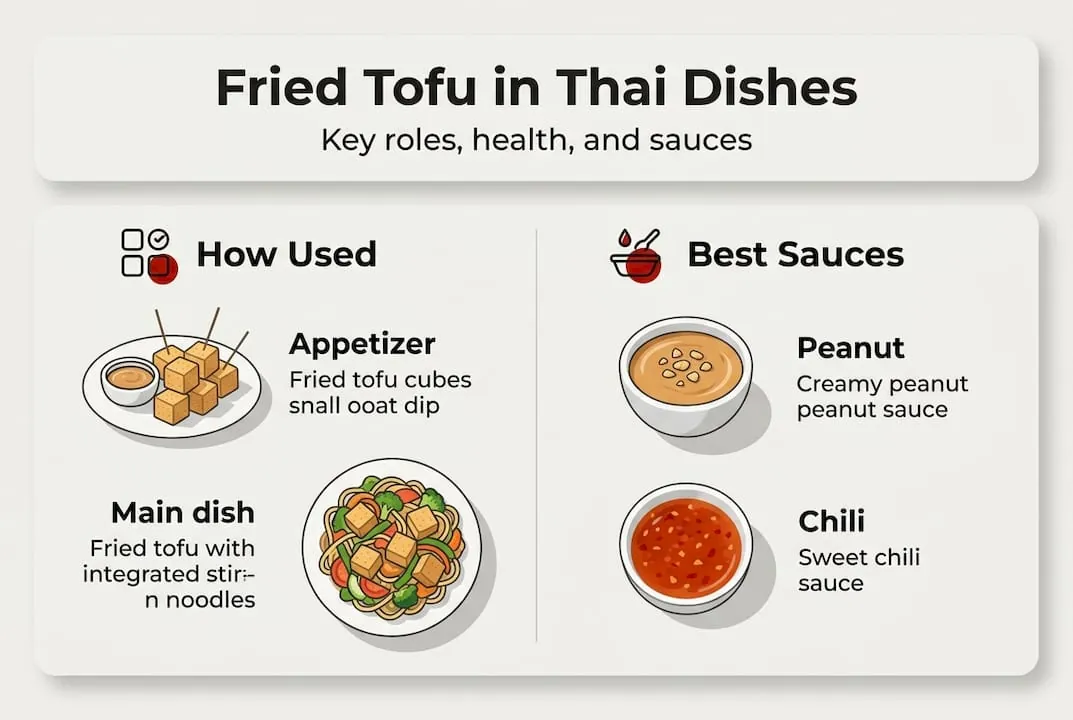 Infographic fried tofu roles and sauces
