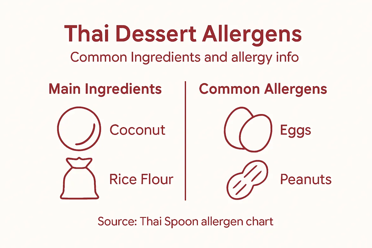 Infographic of Thai dessert allergens and ingredients